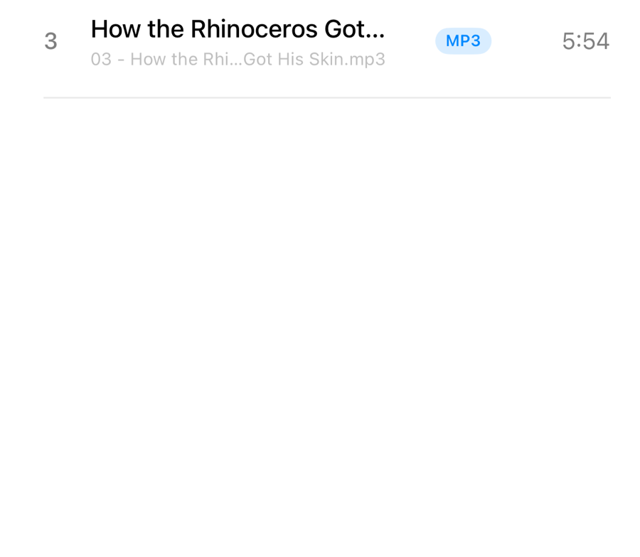 Audiobook Studio on iPhone showing the track list